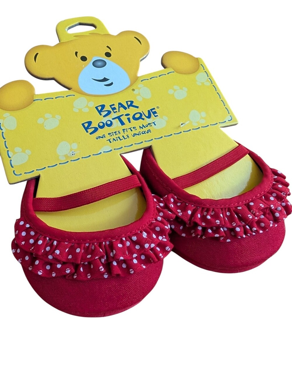 Build-a-Bear 2010 Red Ruffle Polka Dot Mary Jane Shoes